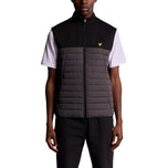 Lyle & Scott Sports Fleece Hybrid Golf Gilet- Jet Black/Granite