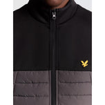 Lyle & Scott Sports Fleece Hybrid Golf Gilet- Jet Black/Granite