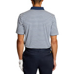 Lyle & Scott Striped Golf Polo Shirt - White/Aquamarine