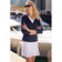 Golftini Women Say Oo Long Sleeve Golf Polo Shirt - Navy/White