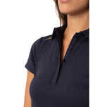 Golftini Women Ruffle Golf Polo Shirt - Navy