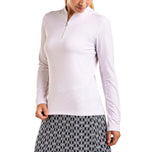 Nivo 女式 Leda 长袖小高领高尔夫衬衫 - 白色