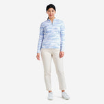 Nivo Wanita Lolita UV Lengan Panjang Mock Yock Golf Shirt - Blue Gentle