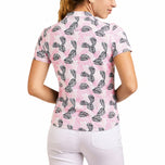 Nivo Women's Lynda Mock Neck Golf Shirt - Rose/Navy