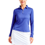 NIVO WANITA NINA LIVCOOL Lengan Panjang Mock Neck Shirt - Cobalt