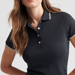 Kemeja Polo Golf Canterbury Tipped Sport Mesh Peter Millar Wanita - Hitam/Gading