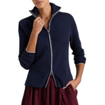 Peter Millar Women's Coolspun Lite Cotton Ribbed Cardigan - Navy
