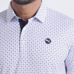 Puma Pure 2.0 Circle Cat Golf Shirt - White Glow/Deep Navy
