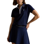 Kemeja Polo Golf Pique Tour Wanita RLX Ralph Lauren - Tentera Laut Ditapis/Lilac Cantik/Putih Seramik
