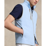 RLX Ralph Lauren Paneled Stretch Terry Golf Vest - Office Blue