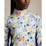 RLX Ralph Lauren Wanita UV Jersey 1/4 Zip Pullover - Cetakan Bouquet Floral