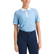 Rohnisch Women Abby Golf Polo Shirt - Micro R Check Dove Blue