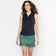Golftini Women's Sleeveless Zip Golf Polo Shirt - Navy