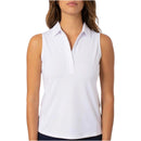 Golftini Women's Sleeveless Ruffle Golf Polo Shirt - White