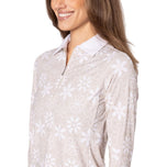 Golftini Women's Cool Girl Long Sleeve Golf Polo Shirt - Sand Bar
