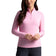 IBKUL Women's Solid Long Sleeve Zip Mock Neck Shirt - Candy Pink