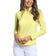 Ibkul Women Solid Long Sleeve Zip Mock Neck Shirt - Butter