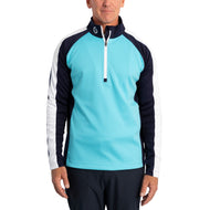 Sunderland Aspen Quarter Zip Raglan Paneled Air Midlayer Golf - Aqua