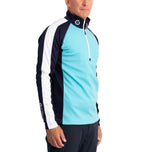 Sunderland Aspen Quarter Zip Raglan Paneled Air Midlayer Golf - Aqua