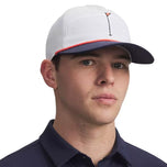 Topi Golf Under Armour Drive Mid Flag - Tentera Laut Putih/Tengah Malam