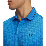 Baju Polo Golf Jacquard Drive Under Armor Drive - Blue Atlantis/Midnight Navy