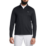 Perlawanan di bawah perisai bermain 1/4 Zip Golf Mid -Layer - Hitam