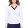 Golftini Women Say Oo Long Sleeve Golf Polo Shirt - Puti/Navy