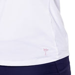 Golftini Wanita Katakan Ya Polo Golf Tanpa Lengan - Putih/Tentera Laut