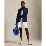 RLX Ralph Lauren Wanita Hibrid Hibrid Hibrid Full -Zip Jaket - Tentera Laut halus