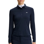 J.Lindeberg 女式 Flor 长袖高尔夫 Polo 衫 - JL 海军蓝