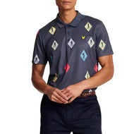 Lyle at Scott Polka Diamond Polo Golf Shirt - Navy