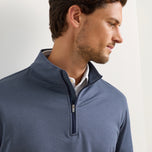 Peter Millar Perth 混色性能四分之一拉链 - 海军蓝