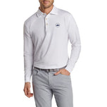 Peter Millar Performance Stretch Jersey Long Sleeve Golf Shirt - Puti