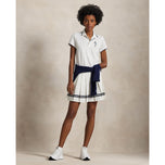 RLX Ralph Lauren Women's 4 -Way Stretch Pleated Golf Skort - Ceramic White/Navy
