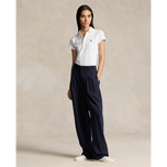 马球表演拉尔夫·劳伦（Ralph Lauren）女子棉花量身定制的polo衬衫 - 纯白色