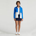RLX Ralph Lauren Wanita Hibrid Penuh Zip Jaket Golf - Spa Royal/Pure White