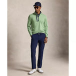 Pemandu RLX Ralph Lauren Luz Perf Jersey 1/4 Zip Golf Midlayer - Pedalaman Green Heather