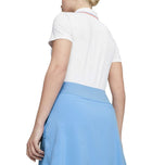 Puma Women Cloudspun Tipped Golf Polo Shirt - White Glow/ Regal Blue