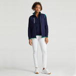 RLX Ralph Lauren Wanita Tech Terry Full Zip Golf Vest - Tentera Laut Perancis/Cruise Green