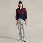 Prestasi Polo Ralph Lauren 1/4 Zip Jersey Peached - Wain Harvard/Tentera Laut Perancis