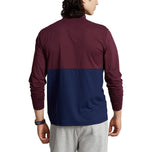 Prestasi Polo Ralph Lauren 1/4 Zip Jersey Peached - Wain Harvard/Tentera Laut Perancis