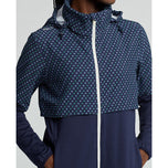 RLX Ralph Lauren Wanita Hibrid Overlay -Hood Jacket - Perancis Tentera Laut/Berlian Cetakan