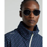 RLX Ralph Lauren Wanita Hibrid Overlay -Hood Jacket - Perancis Tentera Laut/Berlian Cetakan