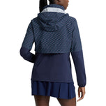 RLX Ralph Lauren Wanita Hibrid Overlay -Hood Jacket - Perancis Tentera Laut/Berlian Cetakan