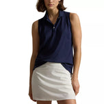 RLX Ralph Lauren 女式巡回表演无袖高尔夫 Polo 衫 - 精致海军蓝