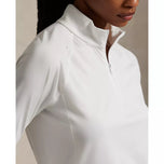 Jersi Regangan UV RLX Ralph Lauren Wanita 1/4 Zip Pullover Golf - Putih Seramik