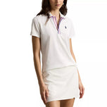 Baju Polo Golf Pique Tour Wanita RLX Ralph Lauren - Seramik Putih/Kabus Biru/Merah Jambu Panas