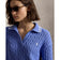 Pullover Golf Campuran Kapas 2/48 RLX Ralph Lauren Wanita - Kabus Biru/Percikan putih