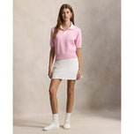 RLX Ralph Lauren Women's 2/48 Cotton Blend Maikling Manggas Knitted Golf Polo Shirt - Light Pink/white Splash