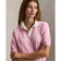 RLX Ralph Lauren Women's 2/48 Cotton Blend Maikling Manggas Knitted Golf Polo Shirt - Light Pink/white Splash